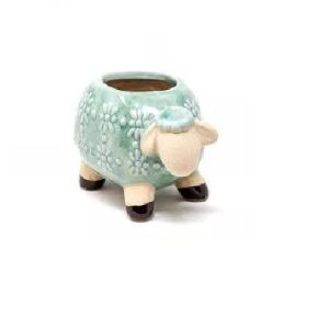 MACETA OVEJA GRANDE CON CABEZA CERAMICA